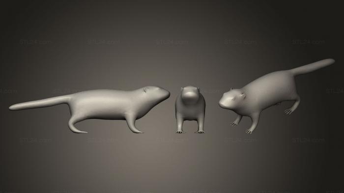Статуэтки животных (Сурок, STKJ_1168) 3D модель для ЧПУ станка